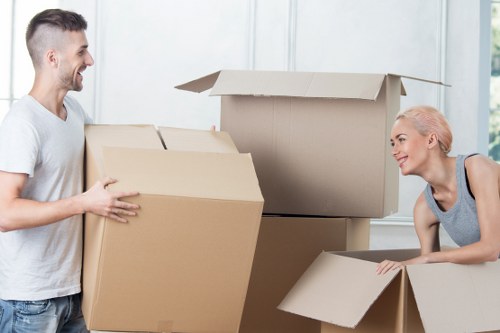 Organized moving boxes prepared by packing services in Northend