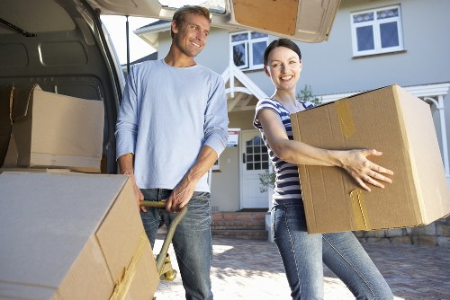Moving van loaded for flat removals in Northend