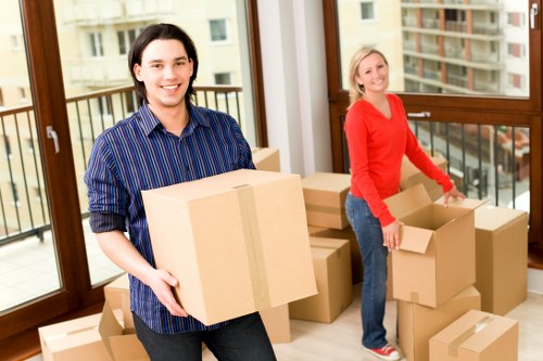 Organized household items placed in long-term storage